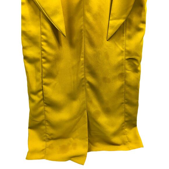 ASOS Design Maxi Dress Womens Sz 8 Yellow Ruched Long Sleeve - Picture 11 of 12